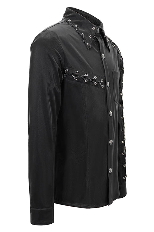 Black Rock Drawstring Mens Punk Blouse - Product - 6
