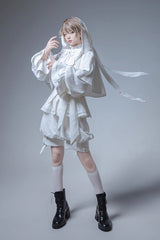 White Rabbit Hunting White Moonlight Edition Vintage Ouji Fashion Lolita Coat - Product - 2