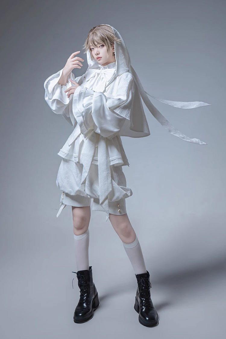 White Rabbit Hunting White Moonlight Edition Vintage Ouji Fashion Lolita Coat - Product - 2