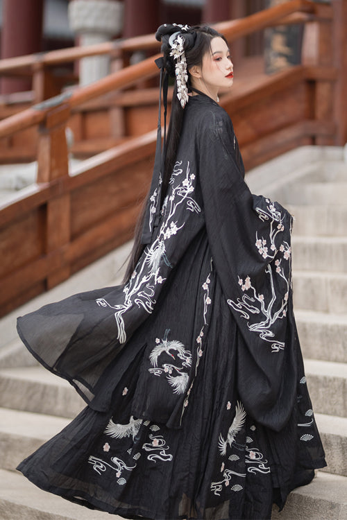 Original Chinese Ancient Style Heyungui Hand Embroidery Sweet Hanfu Dress Full Set - Product - 4