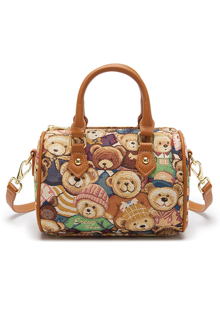 Bear Print Casual Sweet Lolita Shoulder Bag 5 Colors - Brown - 1