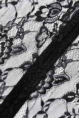 Black Off Shoulder Long Sleeves Women's Gothic Irregular Lace Dress Wedding Dress - Product - 13