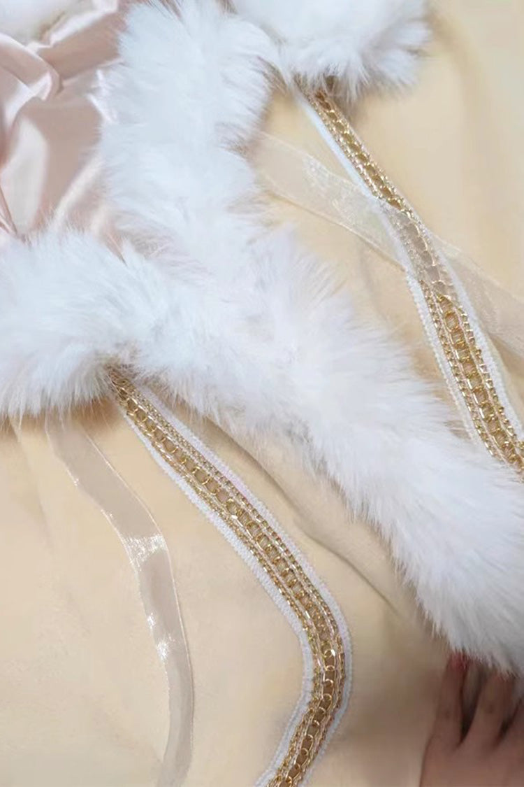 [Snowflake Ballad] Sweet Princess Fur-Collar Lolita Coat Cloak 7 Colors - Light-Yellow - 19