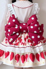 Red/White Polka Dot Print Bowknot Shaped Sweet Lolita Backpack - Red/White - 22