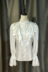 Black [Royal Knight] Gothic Vintage Cool Royal Ouji Lolita (Blouse / Shorts / Vest / Pants) - Blouse(Only) - 8