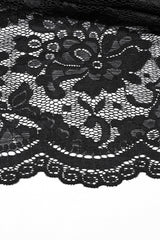 Black Embroidery Split Lace Women's Gothic Skirt with Studded Chain - Product - 8