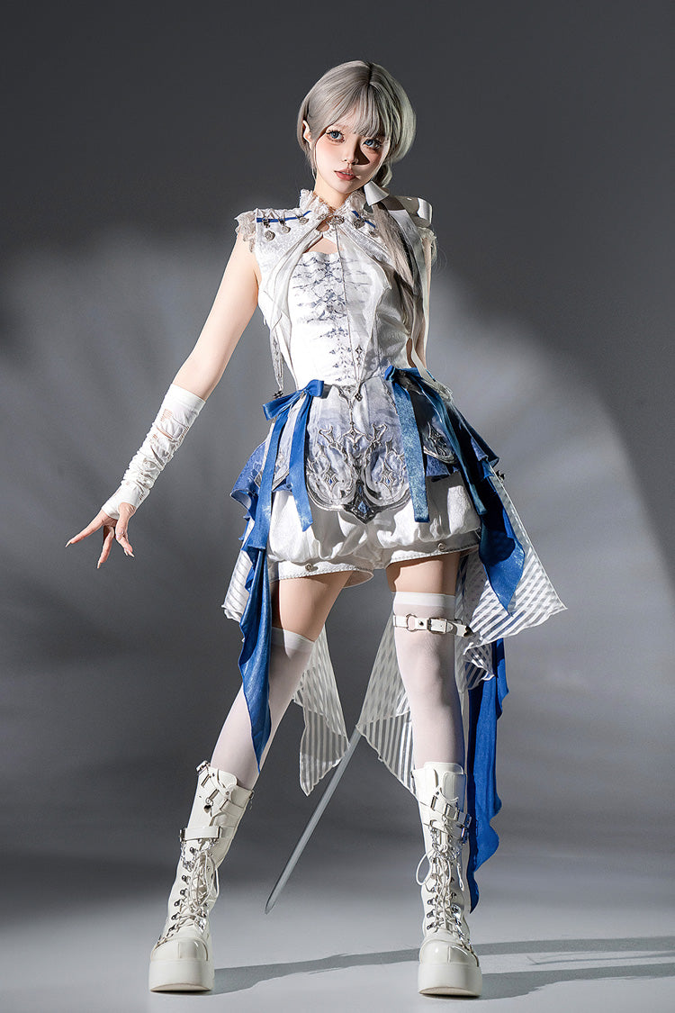 White [Dragon Bones] Chinese Style Prince Handsome Ouji Lolita Shorts - Product - 9