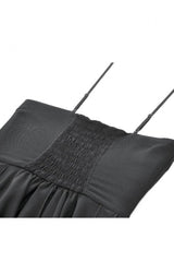Black V Collar Lace Embroidered Asymmetric Women's Gothic Slip Dress - Product - 15