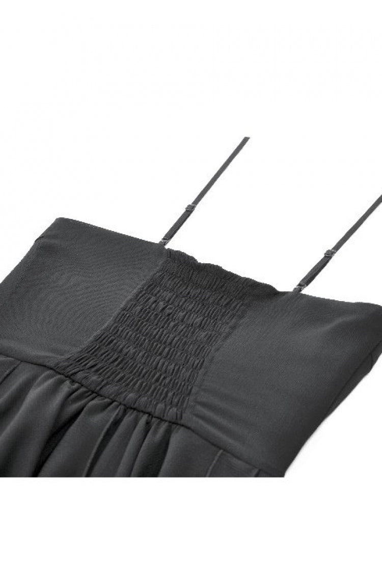 Black V Collar Lace Embroidered Asymmetric Women's Gothic Slip Dress - Product - 15