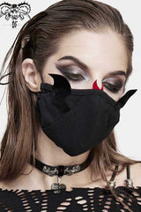 Black Punk Little Devil Wings Decorative Adjustable Women's Mask - Product - 4
