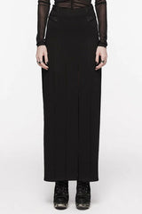 Black Flowing Tassel Women's Punk Skirt - Black - 1