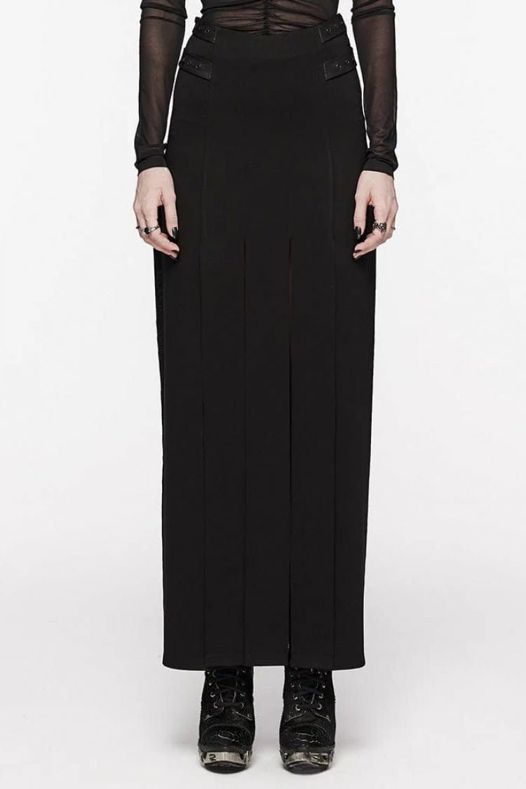 Black Flowing Tassel Women's Punk Skirt - Black - 1