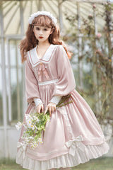 Doll Collar Lantern Sleeves High Waist Sweet Lolita OP Dress - Product - 5