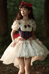 White/Blue Gorgeous White Snow Princess Short Sleeves Sweet Lolita Dress - Product - 2