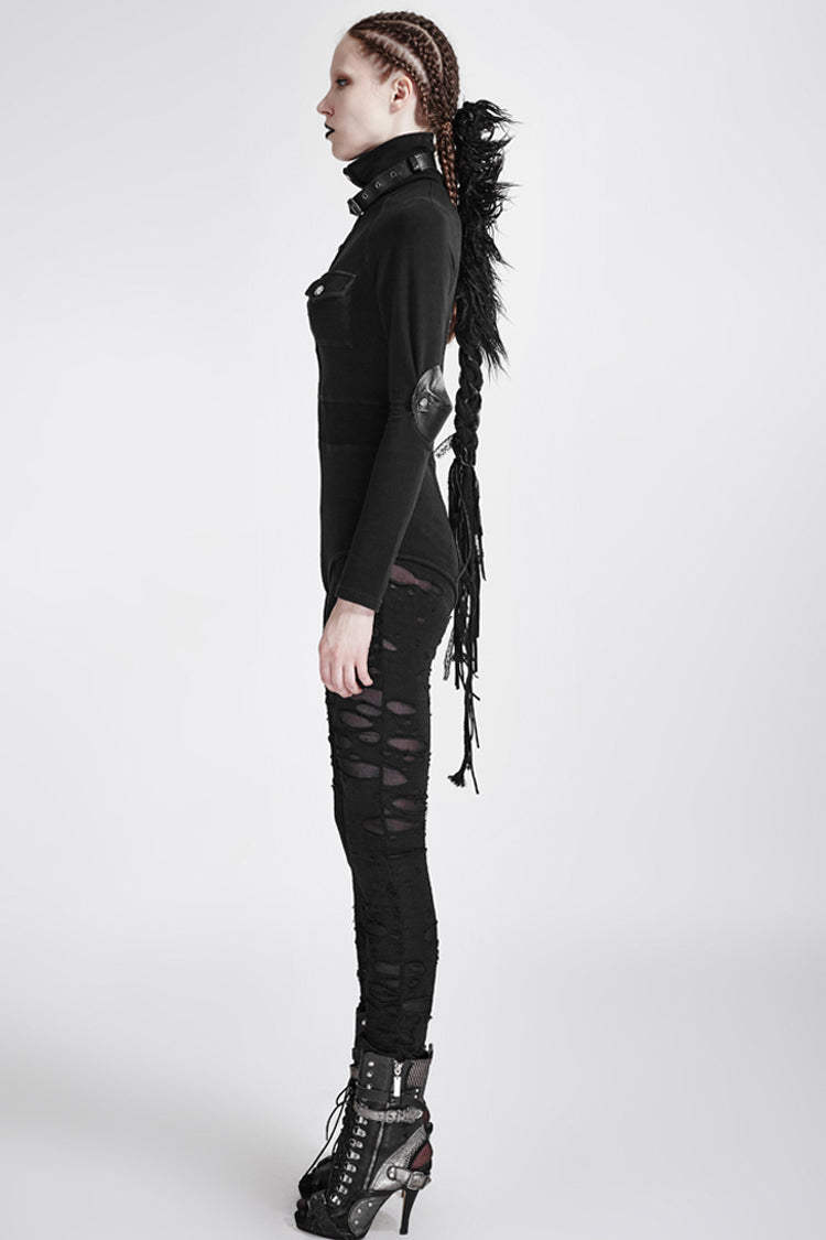 Mesh Close Fitting Long Women's Gothic Leggings - Product - 7