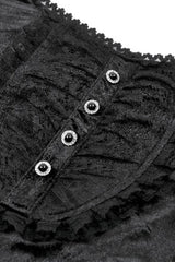 Black Square Collar Multi-Layered Lace Long Flared Sleeves Women's Gothic Palace Velvet Top - Product - 13
