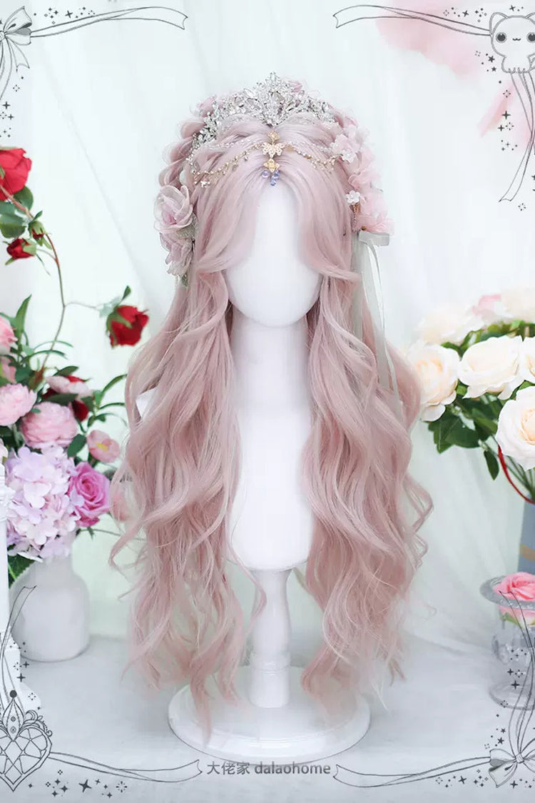 Pink Natural Eight Bangs Long Curly Sweet Lolita Wigs - Product - 3