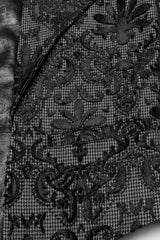 Black V Collar Long Sleeves Floral Embroidery Men's Gothic Vest - Product - 7