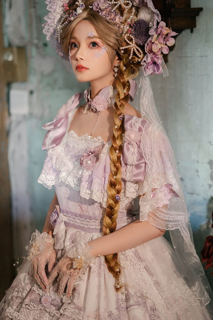 Purple The Key to the Secret Realm Gorgeous Wedding Princess Sweet Lolita Dress Set - Product - 5