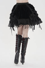 Black Multi-Layered  Tassels  Chain-Decorated Women's Gothic Skirt - Product - 11