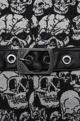 White/Black Contrast Sleeveless Skulls Print Jacquard Hollow Mens Gothic Vest - Product - 9