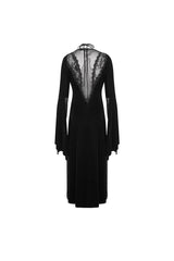 Black Velvet Mesh Splice Long Women's Gothic Dress - Product - 8