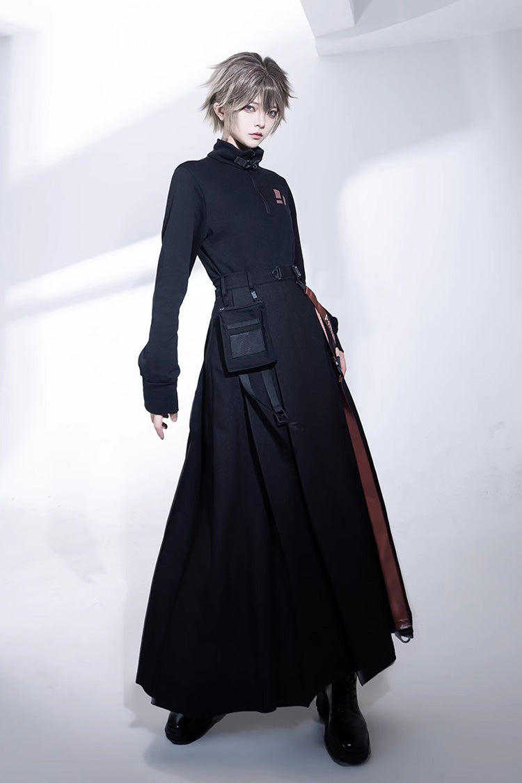 Black Unmarked Blade Gothic Handsome Ouji Lolita SK Skirt - Product - 6