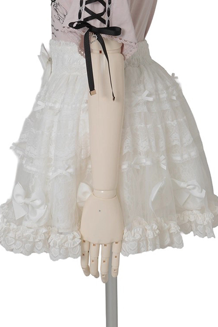 Sweet Ruffle Bowknot Lace Plus Size Japanese Lolita Skirt 3 Colors - Product - 9