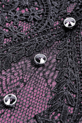 Purple Butterfly Embroidered Lace Women's Luxurious Royal Underbust Corset - Product - 16