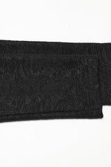Black V Collar Long Sleeves Jacquard Embroidery Men's Gothic Blouse - Product - 7