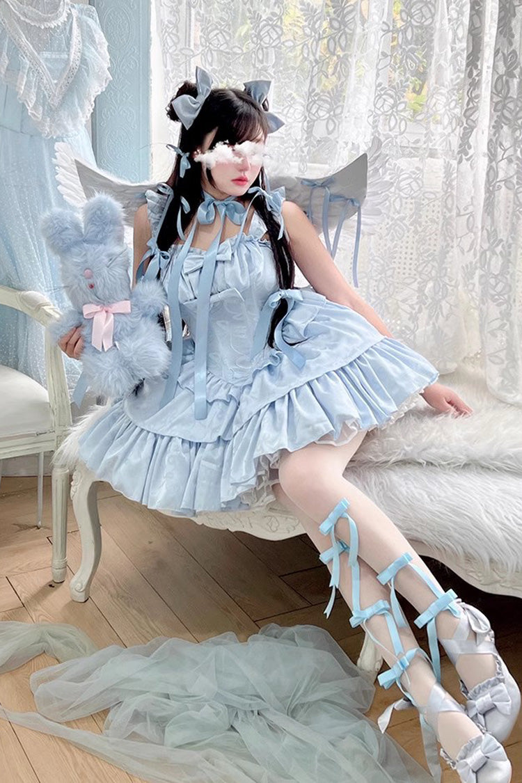Angel Ribbon Multi-layer Ruffle Lace Sweet Lolita Dress 3 Colors - Product - 14