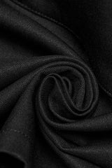 Black Stand Collar Long Sleeves Straps Women's Punk Cape - Product - 7