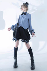 Blue Narrative Maxim Long Sleeves Ouji Fashion Gothic Lolita Blouse - Product - 4