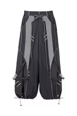 Black [Infinite Battlefield] Long Sleeves Printed Techwear Style Gothic Handsome Ouji Lolita Set - Pants(Only) - 14