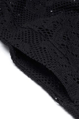 Black Floral Print Hollow Mesh Hooded Womens Gothic Coat - Product - 8
