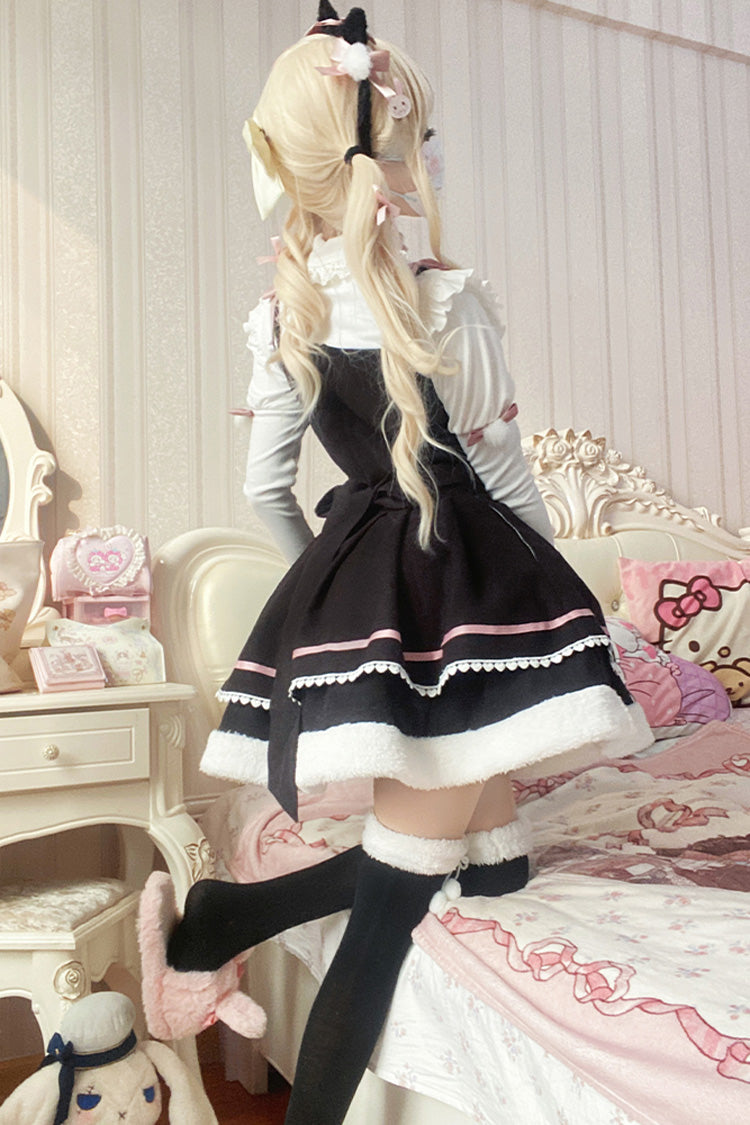 [Star Who Meow] Double-Layered Bowknot Autumn and Winter Sweet Lolita Jsk Dress 3 Colors - Product - 9