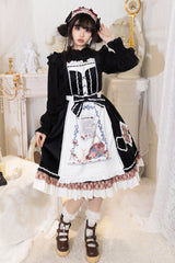 Black [Little Red Riding Hood] Ruffle Bowknot Sweet Lolita Jsk Dress - Product - 7