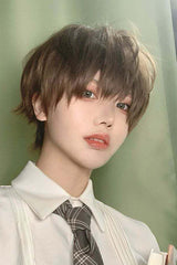 Brown Short Hair Prince Ouji Wig - Product - 2