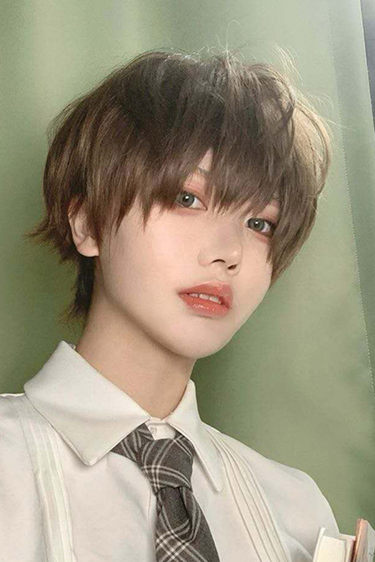 Brown Short Hair Prince Ouji Wig - Product - 2