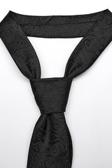 Black Cross Spike Print Embroidery Men's Gothic Tie - Product - 6