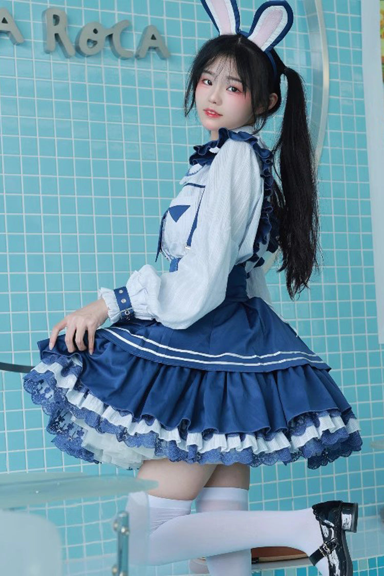 Officer Rabbit Multi-layer Ruffle Sweet Lolita Strap Dress 4 Colors - Product - 7