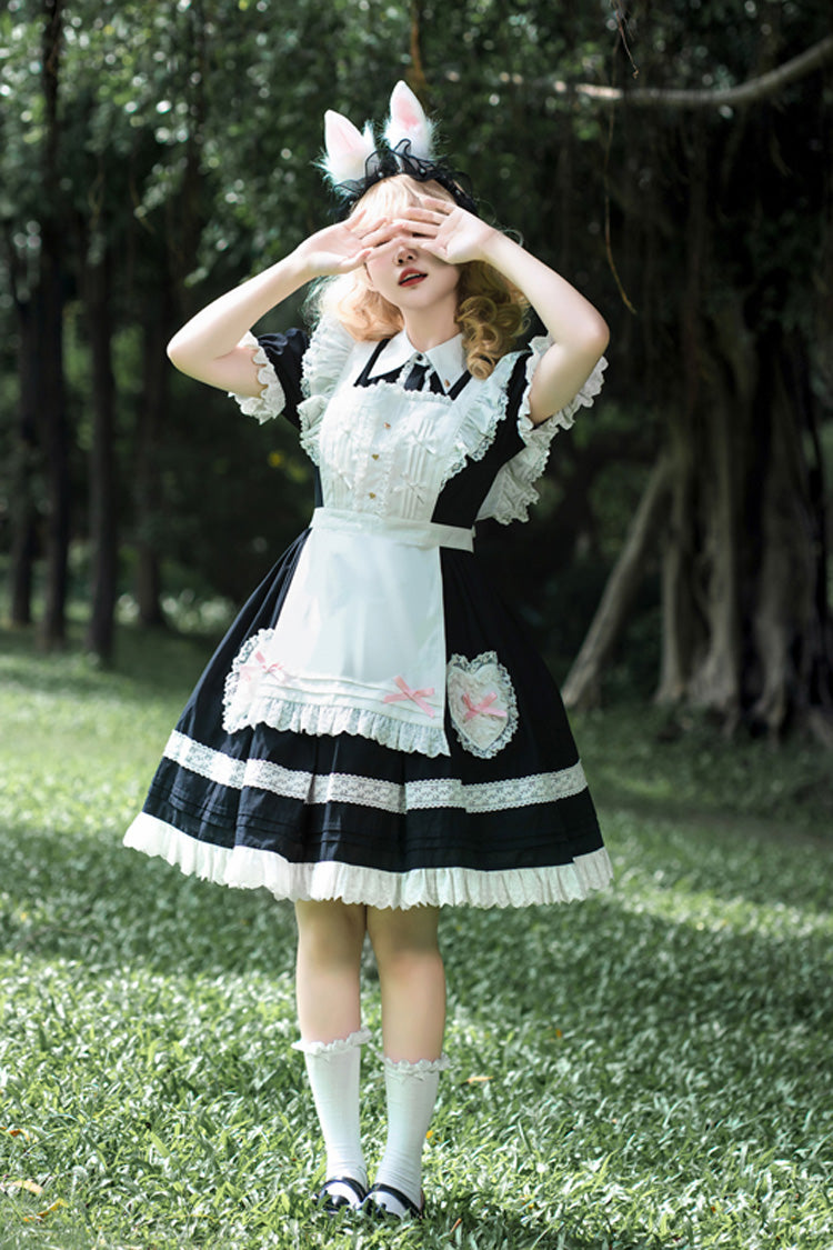 Black Meet Alice Long Sleeves Ruffle Lace Sweet Princess Lolita Jsk Dress - Product - 5