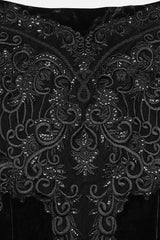 Black Cut-Out Embroidered Lace Slim Fishbone Women's Gothic Elegant Gorgeous Skirt - Product - 7