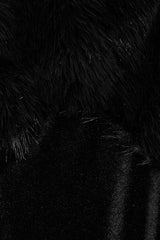 Black Stand Collar Ruffle Irregular Plush Stitching Mens Gothic Gorgeous Cloak - Product - 6