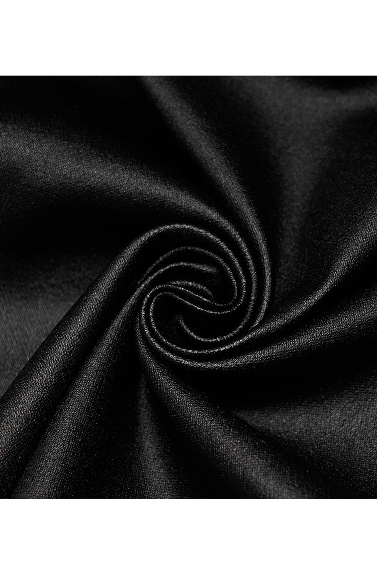 Black Slim Faux-Leather Elasticity Knitted Fabric Pocket Decoration Metal Zipper Sexy Short Women's Plus Size Punk Dress - Product - 10