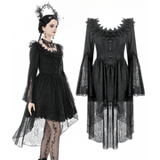 Dramatic Lace High Low Dress with Corset Back and Ruffles - image 3