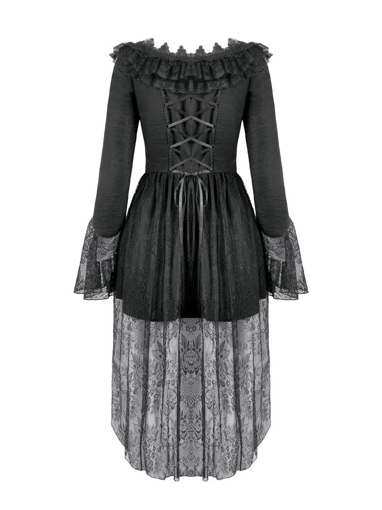 Dramatic Lace High Low Dress with Corset Back and Ruffles - image 5