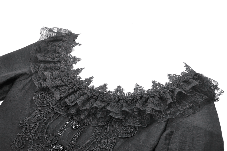 Dramatic Lace High Low Dress with Corset Back and Ruffles - image 6