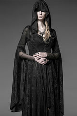 Black High Priestess Hooded Knitted Long Sleeves Gothic Lolita Dress - Product - 3