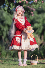 Red Cider House Long Sleeves Print Ruffle Cardigan Bowknot Sweet Lolita Dress - Product - 5